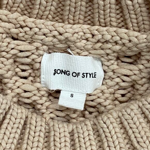 Song of Style Naara Cable Crew Pullover Mushroom - Picture 9 of 10